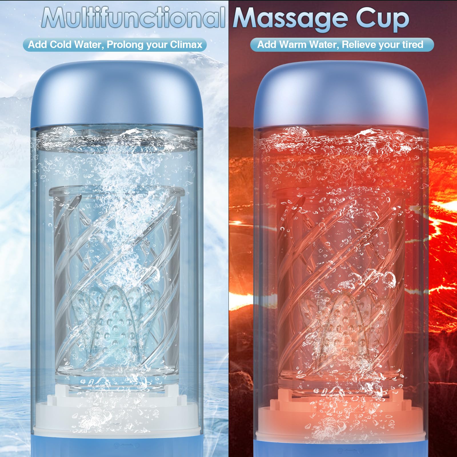 Sex Toys Male Masturbator - Adult Toy Sex Machine Penis Pump Male Sex Toys for Men Sex Toy Pocket Pussy Male Stroker with 4 Pump & 7 Rotating & 7 Licking & 7 Sucking Male Masturbators, Blue