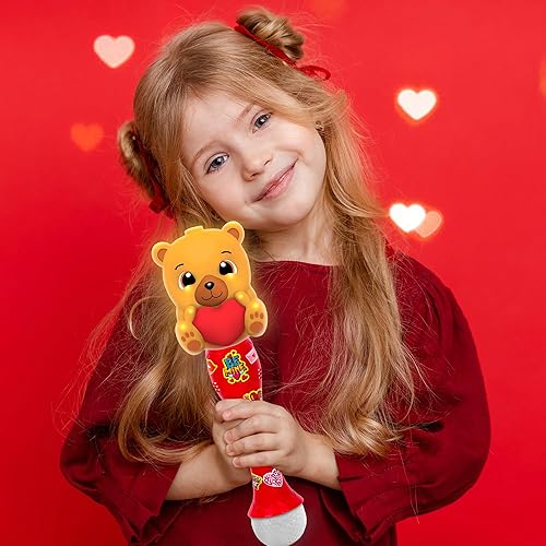 Miniatura 7 de ArtCreativity Varita de burbujas iluminada para el día de San Valentín para niños pequeños, juguete de burbujas de corazón con luces, música y