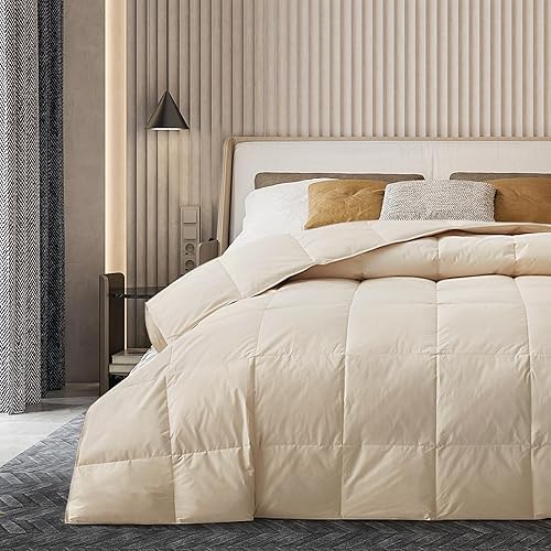 Miniatura 8 de Bafode Edredón de plumón de ganso tamaño individual, relleno de edredón para todas las estaciones, calidad de hotel, edredón de plumón de ganso