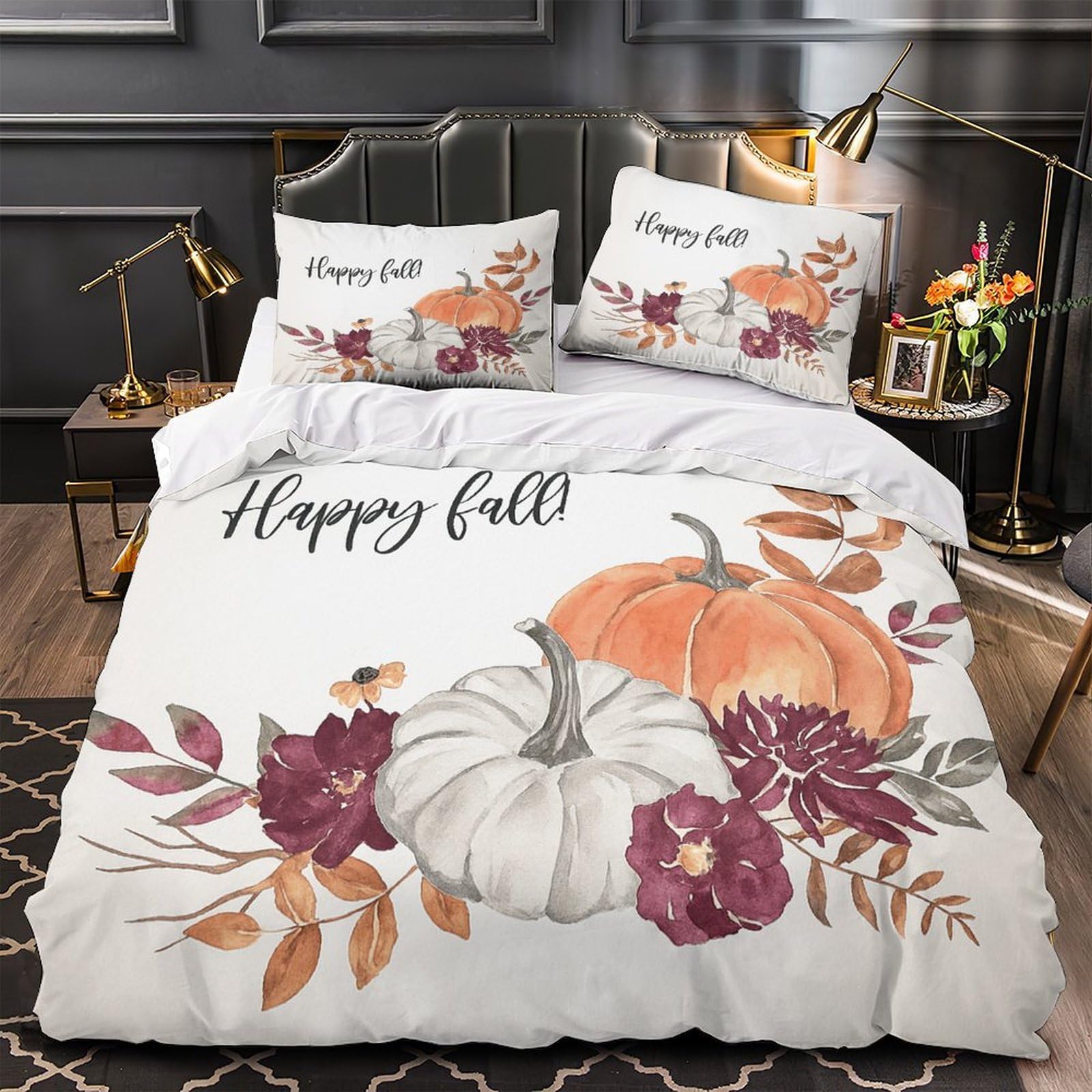 Housse de couette 140x200 hypoallergénique facile à enfiler avec fermeture éclair lit 1 place