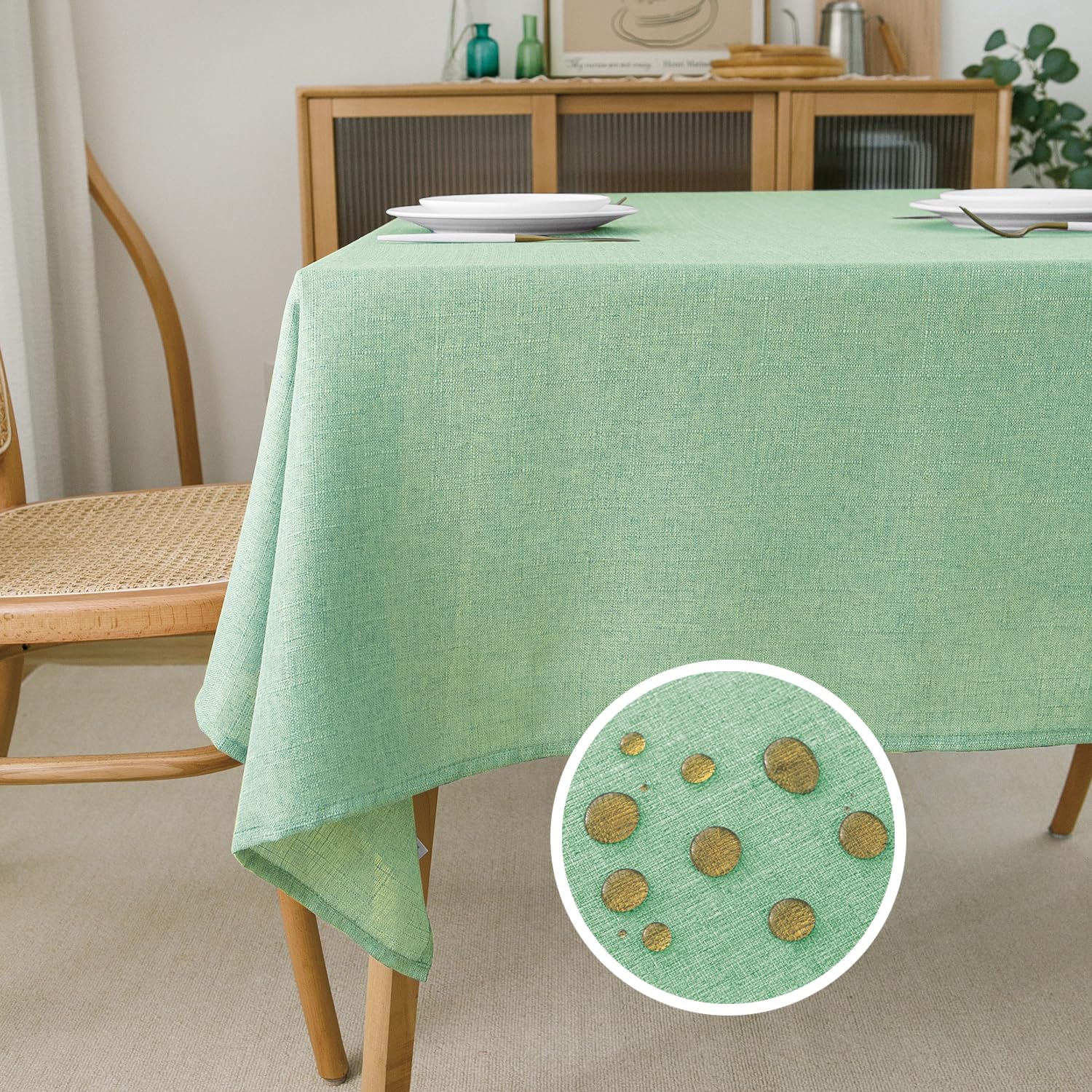 NLMUVW Nappe Rectangulaire En Lin – 1,8 M – Nappe Rustique