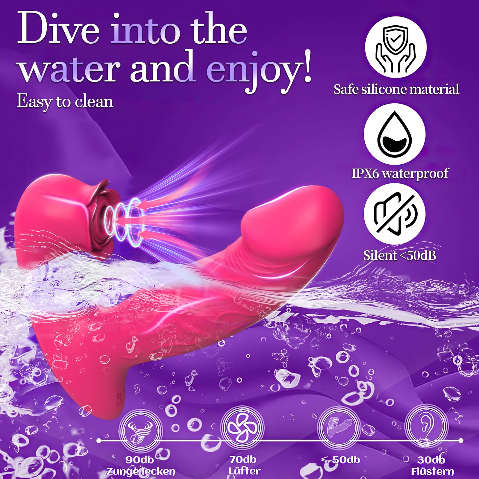 Sex Toys, Vibromasseurs Feminin et Gode Femme Sucer Clitoridien 3 en 1 | Stimulateur à Télécommande Sans Fil, 9 Modes de Succion et Vibration, Silicone Étantche, Coffret Plaisir Couple
