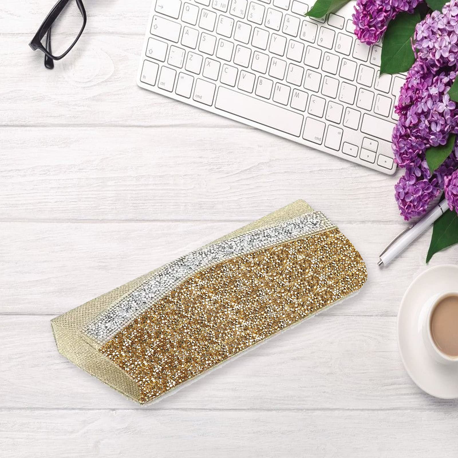 QUARKZMAN 3 Rouleaux De Ruban Diamant En Cristal Strass Autocollant De 0,3 Pouce Sur 3 Yards Pour Projets D'Art Et D'Artisanat, Gâteaux De Mariage, Décorations D'Anniversaire Blanc