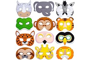 BLUE PANDA Kids Tiger Face Mask (12 Pack)