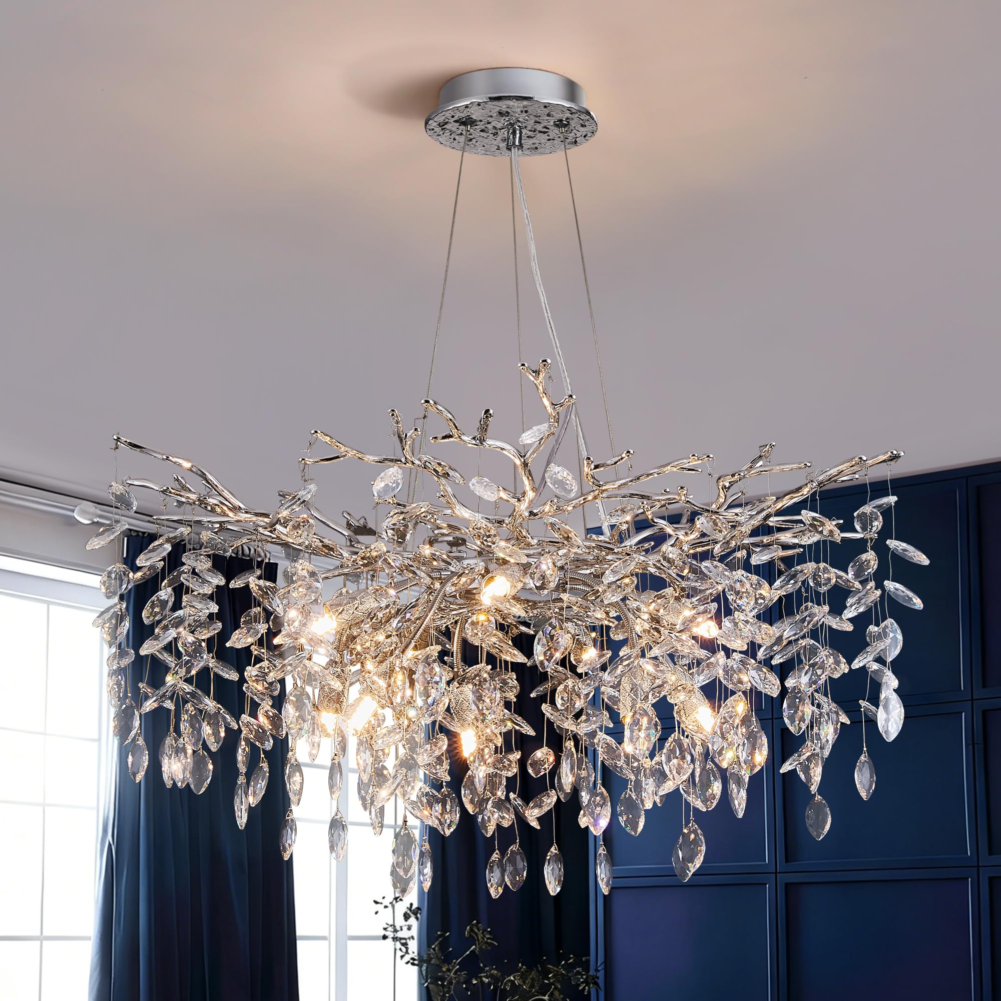Amazon.com: witkey Modern Tree Branch Crystal Chandelier Luxury