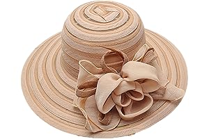 Kentucky Organza Wide Brim Hat for Women - Summer Derby Tea Party Bowler Cap