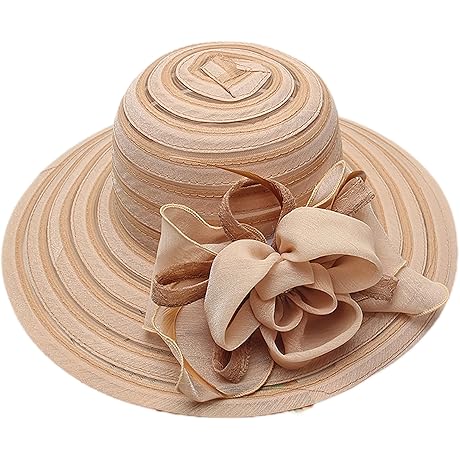 Kentucky Organza Wide Brim Hat for Women - Summer Derby Tea Party Bowler Cap