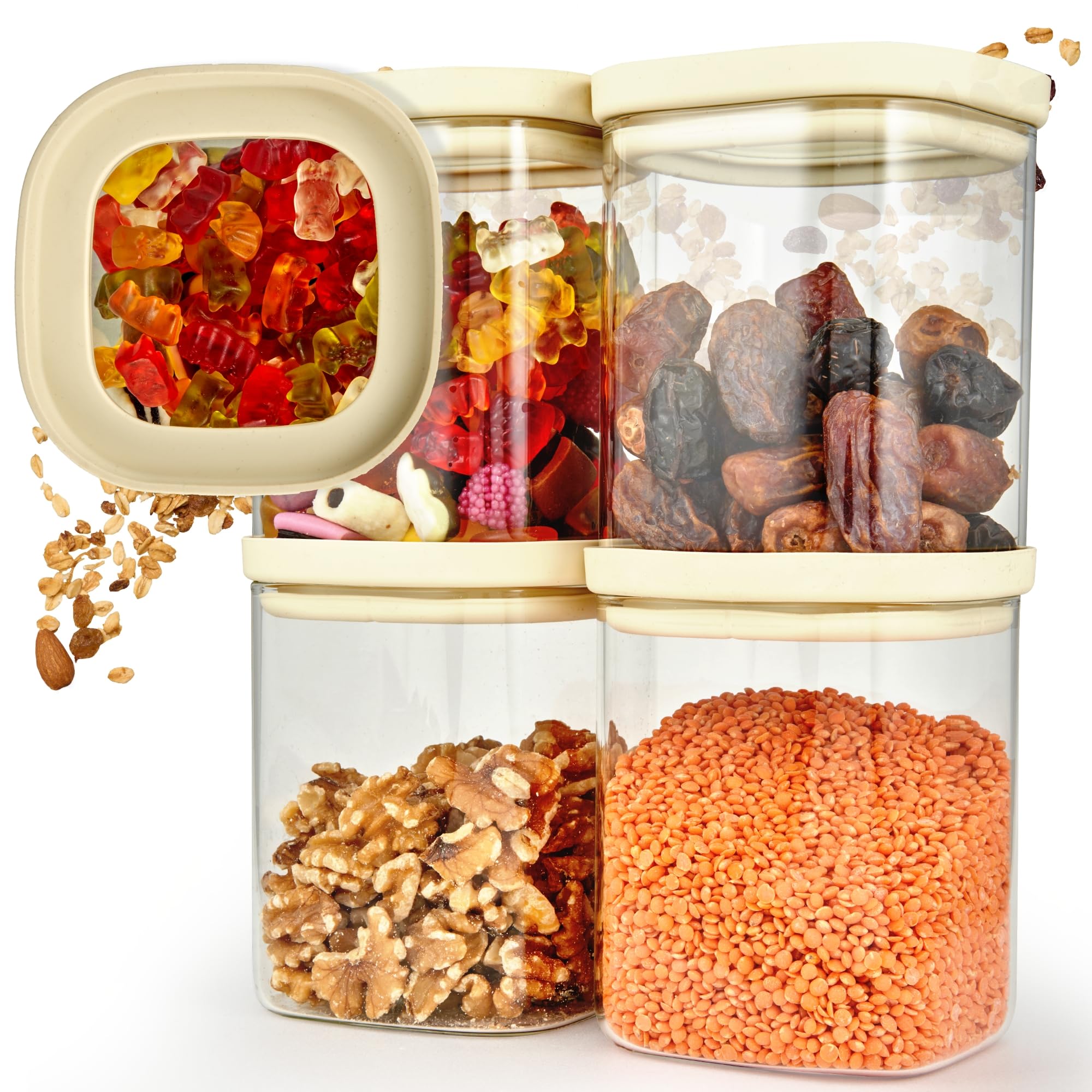 Set 4 Barattoli Vetro Borosilicato 1500ml - Ermetici Per Alimenti - Foto 8