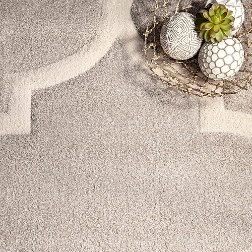 Miniatura 5 de nuLOOM Alfombra copetuda a mano Fez, 4x6, neutro