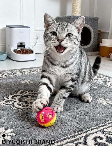 Miniatura 4 de Paquete de 6 pelotas de juguete para gatos activos y gatitos, murciélago juguetón (1.5 pulgadas, juego básico de juguetes para gatos)
