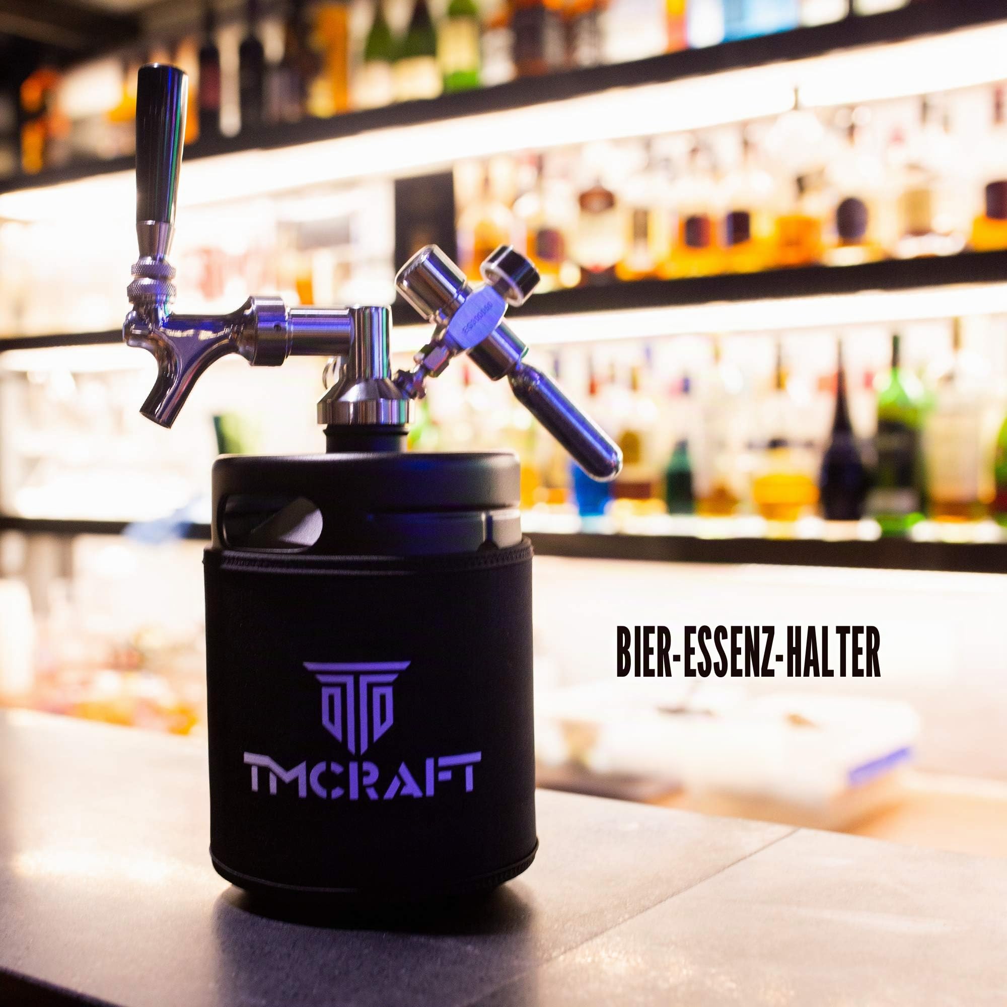 TMCRAFT 64oz Growler-Zapfsystem, druckbeaufschlagter Mini-Keg aus rostfreiem Stahl mit Kühler-Jacket, tragbares Heim-Spendersystem zur Erhaltung von Frische und Kohlensäure für Fassbier, Heimbrauerei