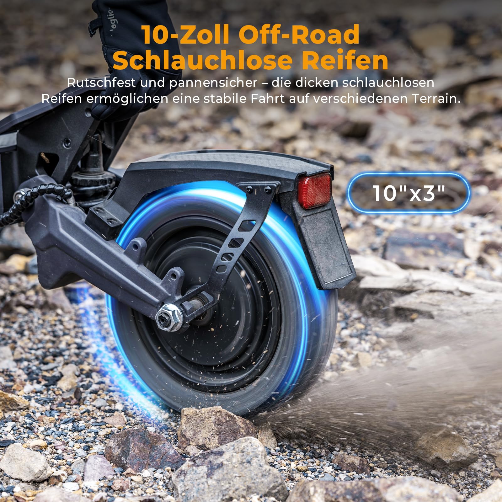 Ausom DT2 Pro E-Scooter 10'' Offroad Elektroroller mit 2200 Dual Motor, 52V 23.4Ah, 115km Reichweite, Hydraulische Doppelscheibenbremse, NFC-Diebstahlschutz – für Abenteuer & Urbanes Commuting