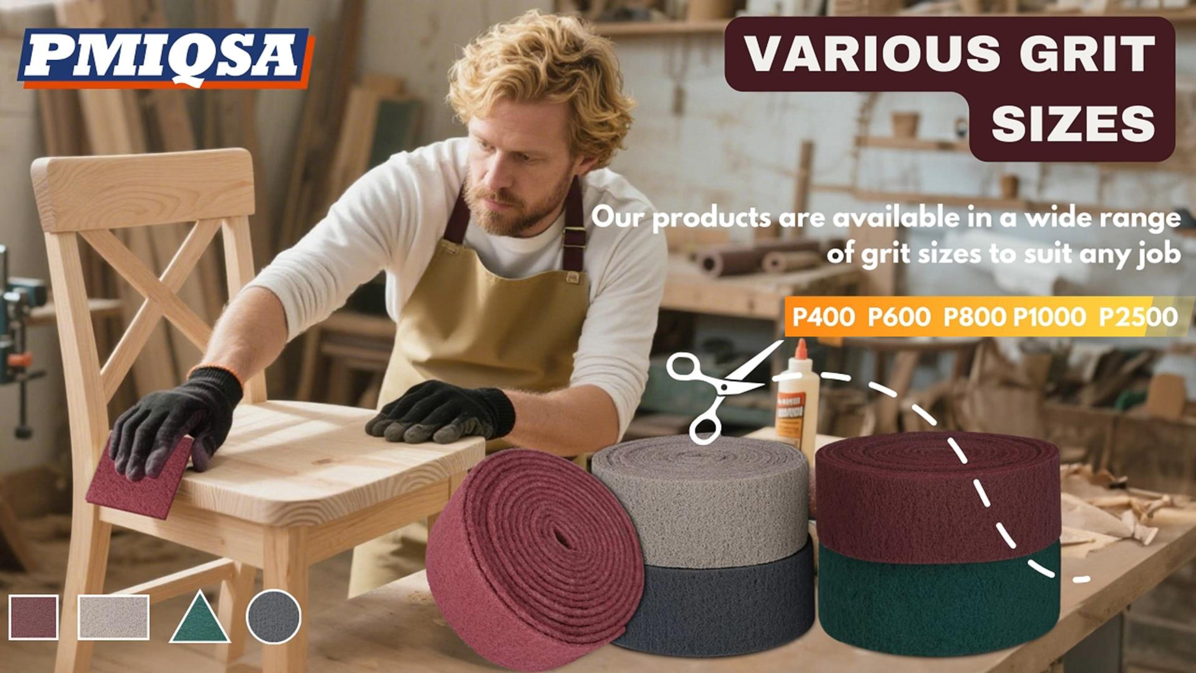 Rotolo Di Nastro Abrasivo In Tessuto Non Tessuto INDASA 10 M, 3 Grane Per Levigare Legno, Metallo E Plastica