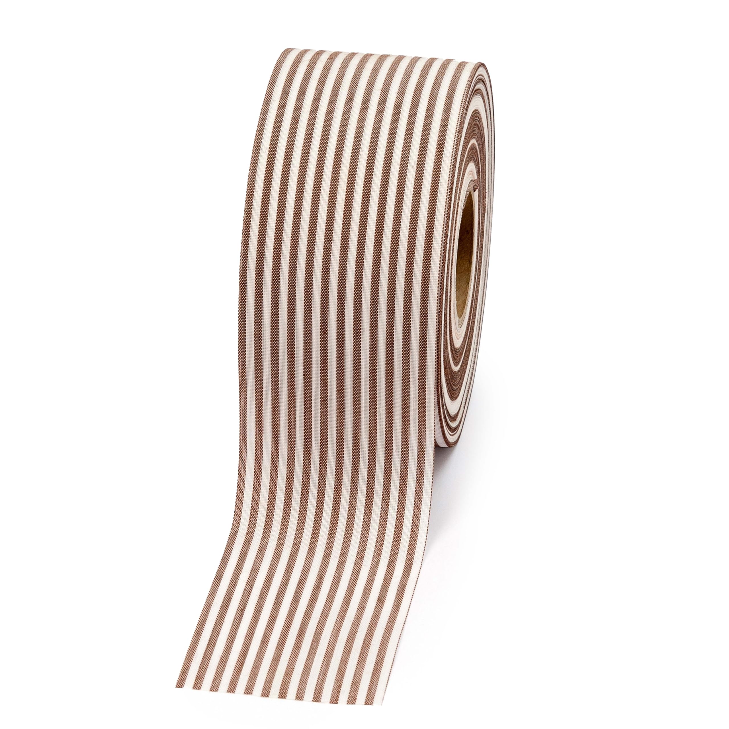 Ruban Vichy à rayures Mopec marron 60 mm mercerie loisirs créatifs et emballage cadeau de 50m