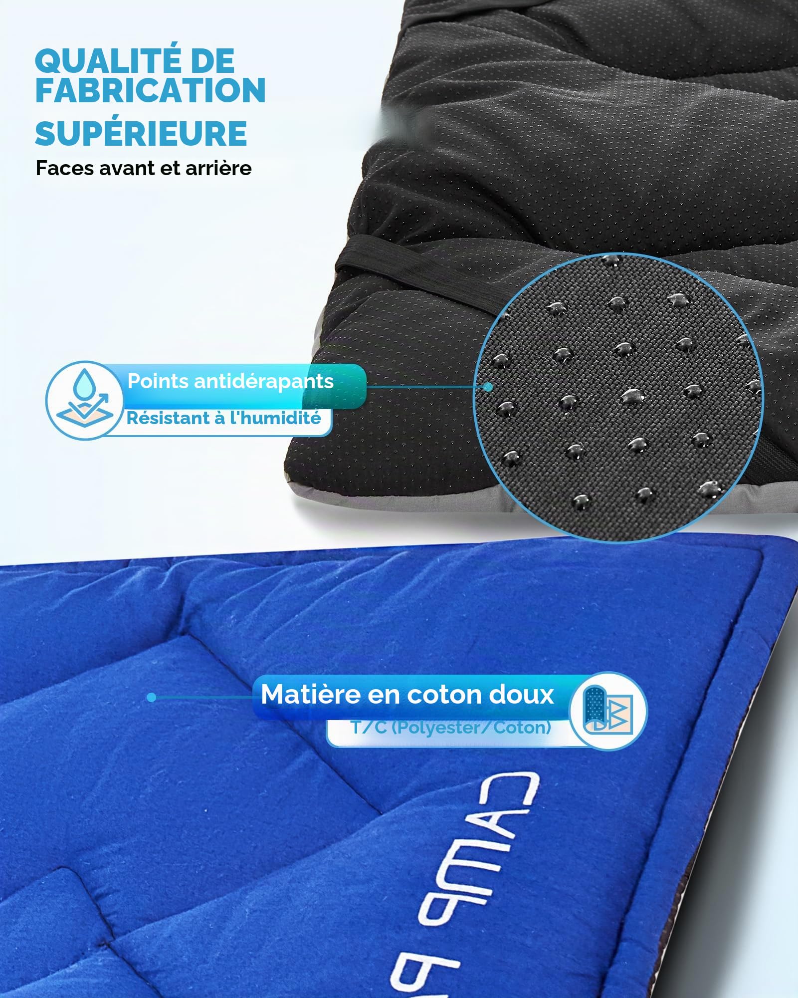 KingCamp Surmatelas en Coton - Super léger et Portable - Polyvalent - pour lit de Camping, Chaise Longue de Jardin, Chaise Longue - Peut également être utilisé comme Matelas de Couchage ou Couverture