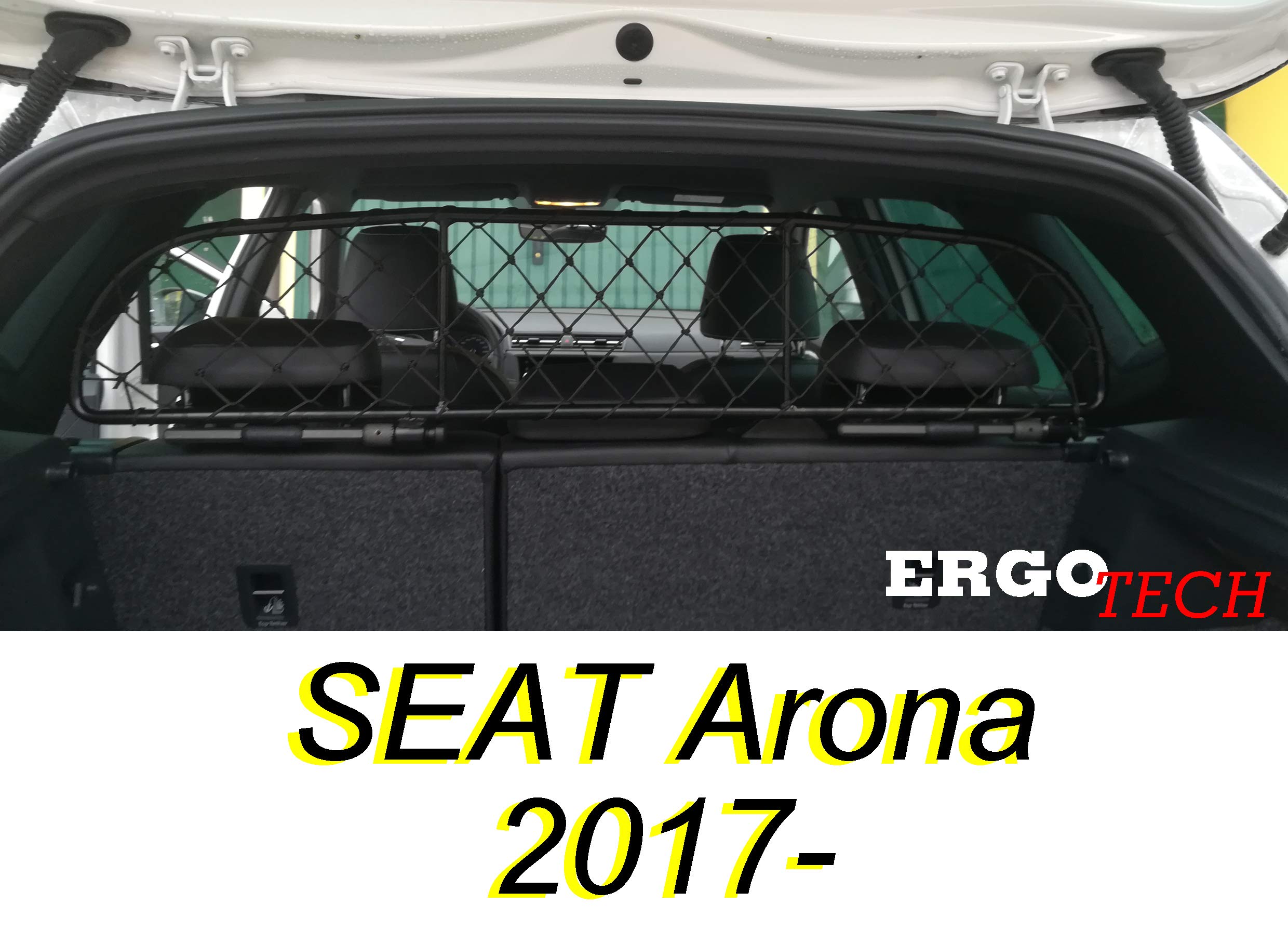 ERGOTECH Divisorio Griglia Rete Divisoria per Seat Arona, RDA65-XXS8, per Trasporto Cani e Bagagli