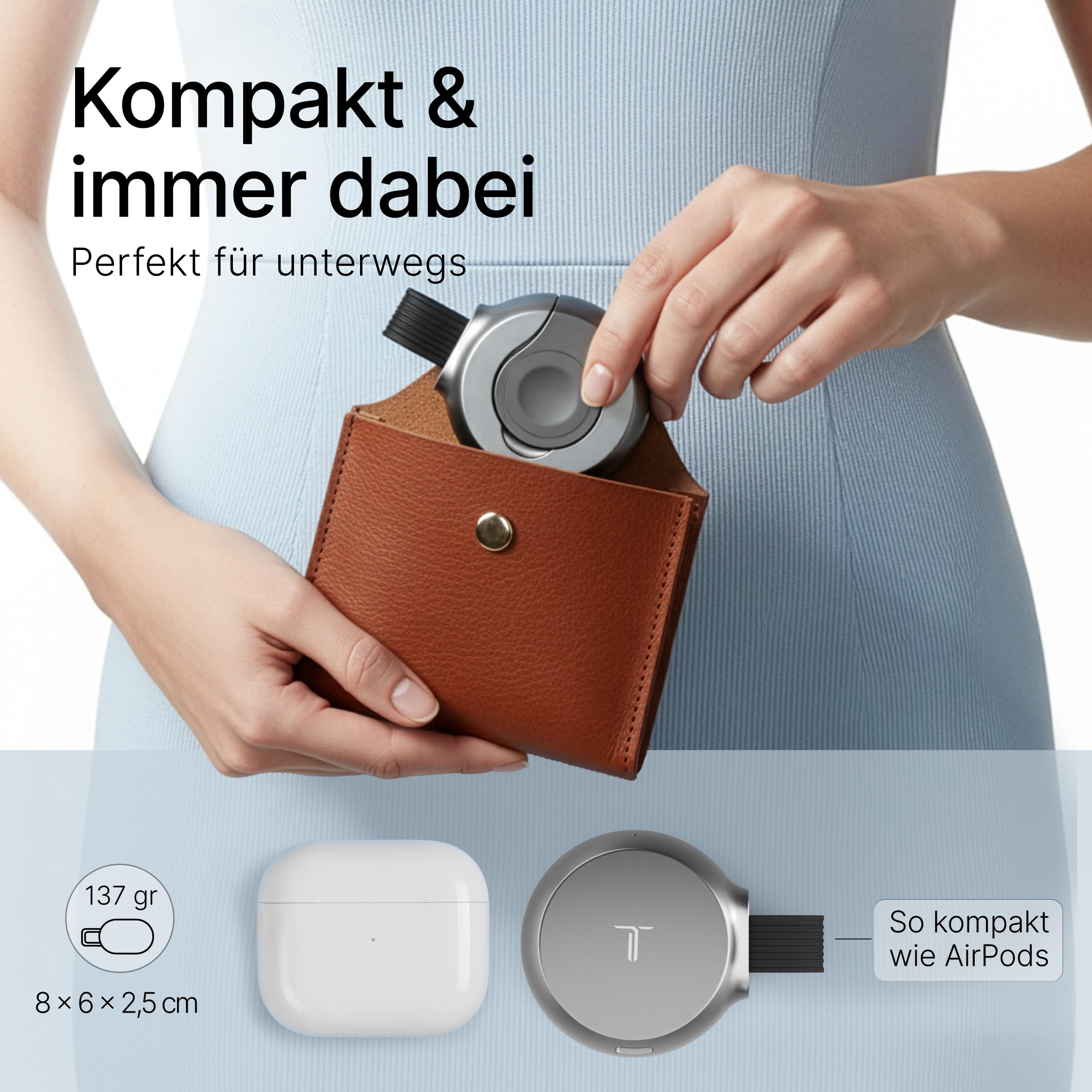 QI 2.2 stazione di ricarica 25 W - 3 in 1 stazione di ricarica da viaggio compatibile con MagSafe per iPhone, Apple Watch, caricatore pieghevole con adattatore da 45 W e cavo USB-C (antracite)