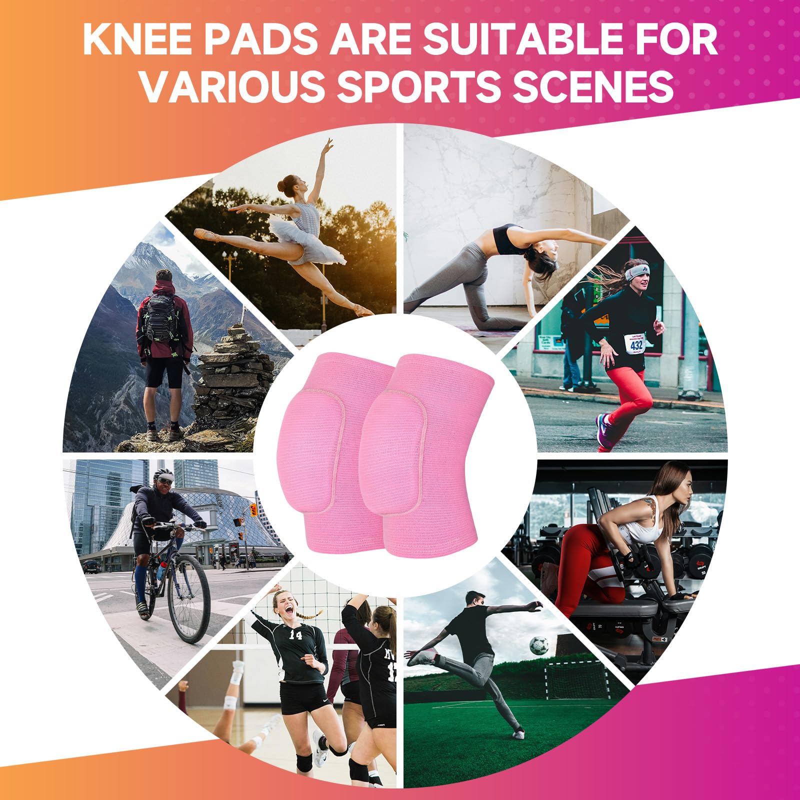 HISFFOG Volleyball Knee Pads for Women, Men, Youth, Girls, Kids, Knee Brace for Volleyball Basketball Football Dance Yoga Tennis Running Cycling Workout Climbing Wrestling: Gray Large