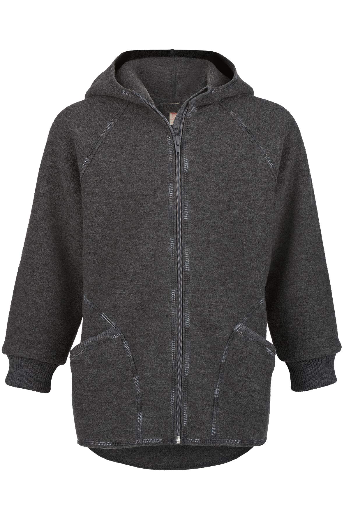 Engel Natur, Baby Walkjacke mit Reißverschluss, 100% Schurwolle (kbT) (Lavagrau melange, 110-116)