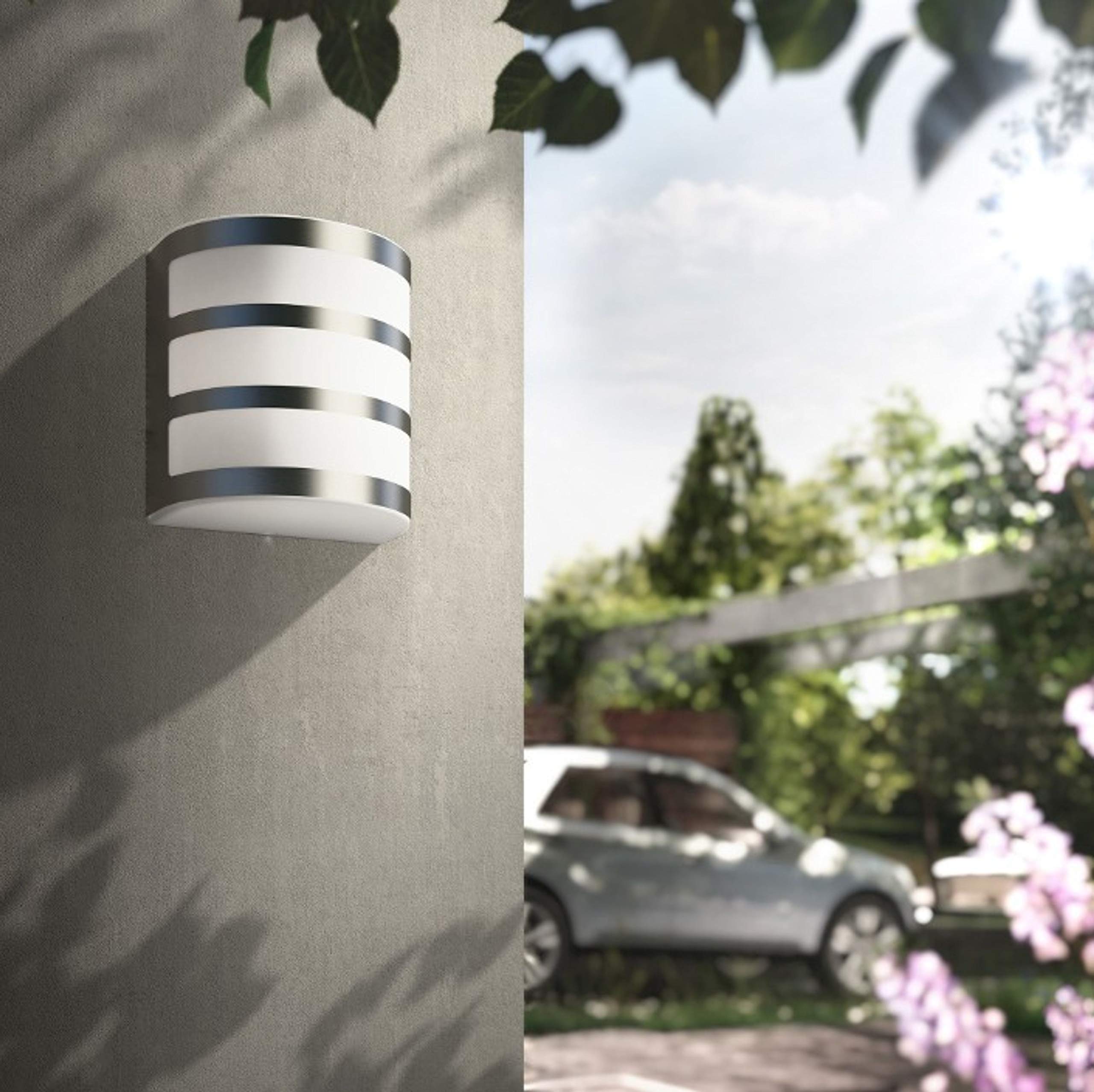 Philips Calgary Kinkiet Zewnętrzny LED, 3,2 W, 350 lm, 2700 K Ciepłe, białe Światło, IP44 Odporny na Warunki Pogodowe, Wbudowane LED, Trwały, Aluminium