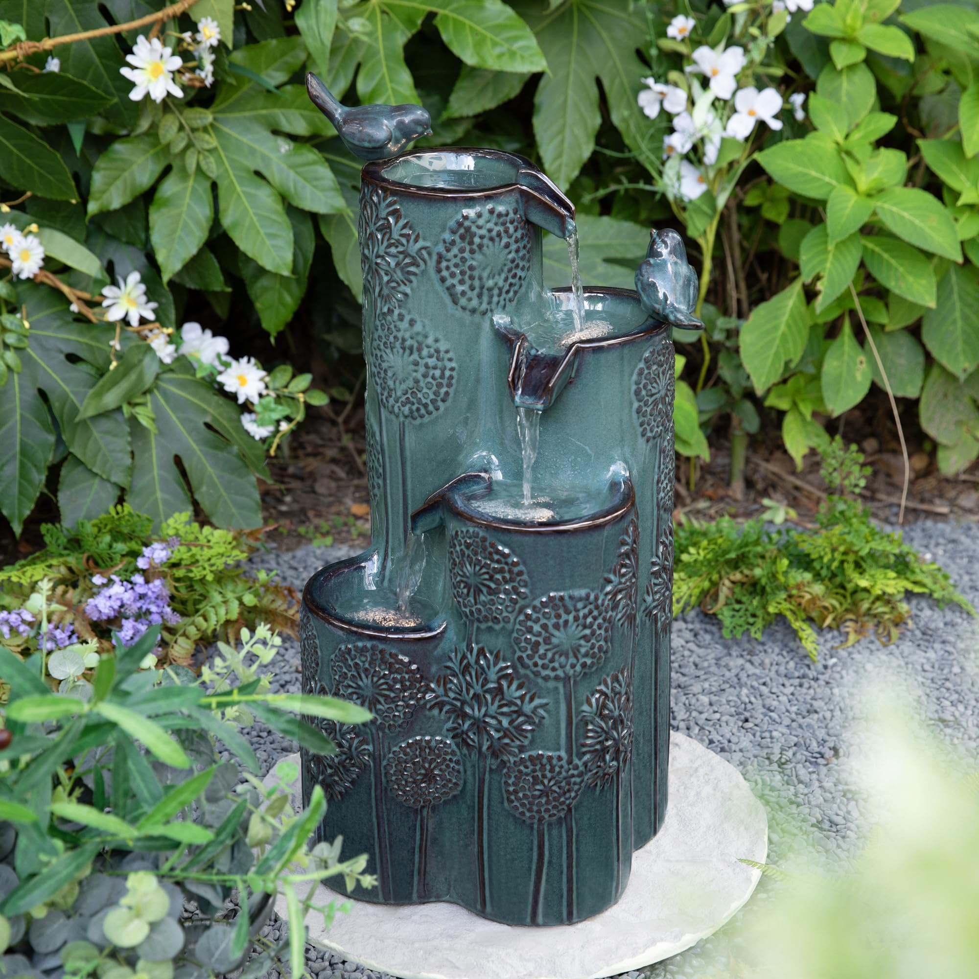 Glitzhome Turquoise Ceramic Fountain