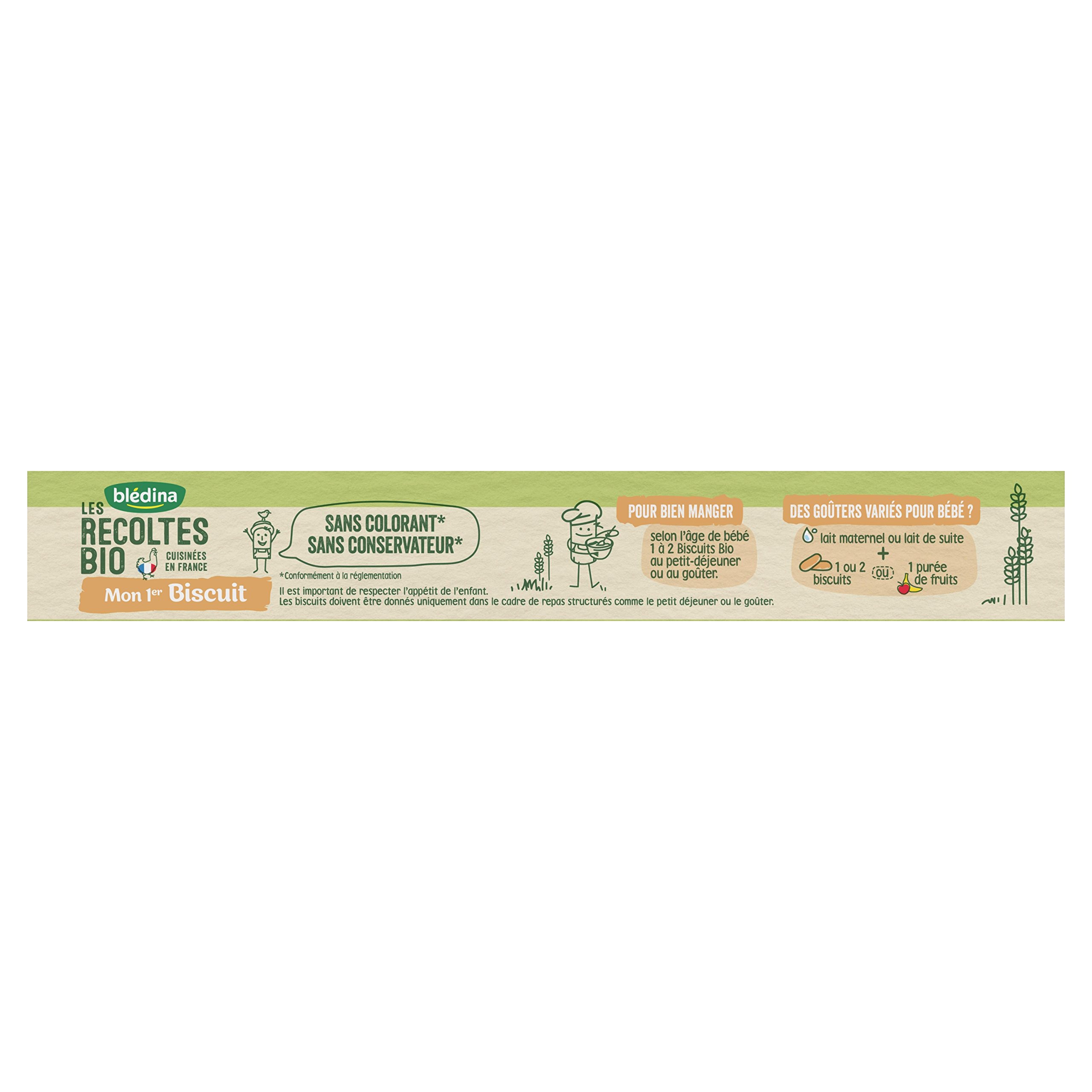 Blédina Les Récoltes Bio Mon Premier Biscuit Bio Nature (Pack de 14)