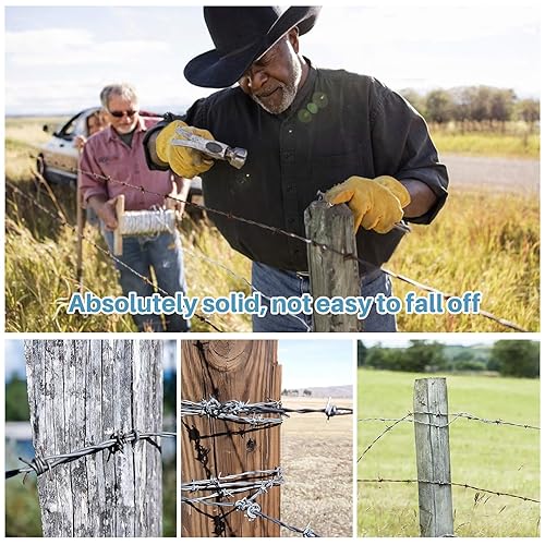 Miniatura 5 de Sukh 210 grapas para valla en U, clavos galvanizados en forma de U, grapas resistentes, grapas de esgrima, clavos en U para valla de madera y