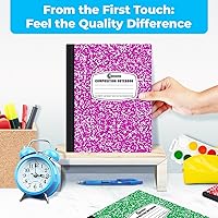 Vista 4 de Rosmonde 12 paquetes de cuadernos de composición universitarios con reglas, 200 páginas (100 hojas), 9-3/4 x 7-1/2, cuadernos de composición de tapa