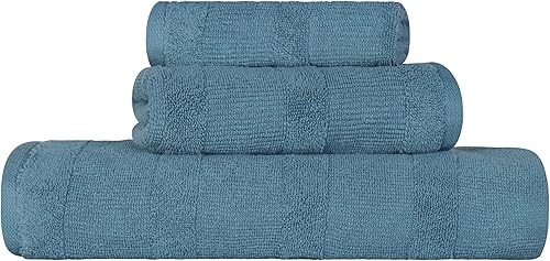 Vista 61 de Superior Roma Cotton - Juego de toallas surtidas de 6 piezas, altamente absorbentes, acanaladas, de secado rápido, para ducha, artículos básicos