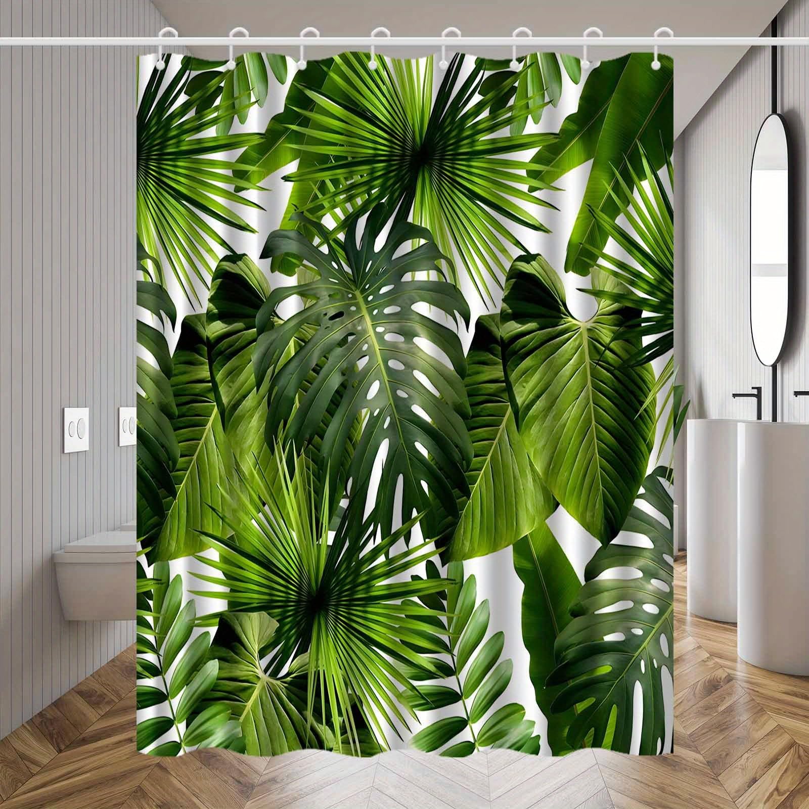 Rideau de douche feuilles de palmier étanche pour en finir avec les éclaboussures