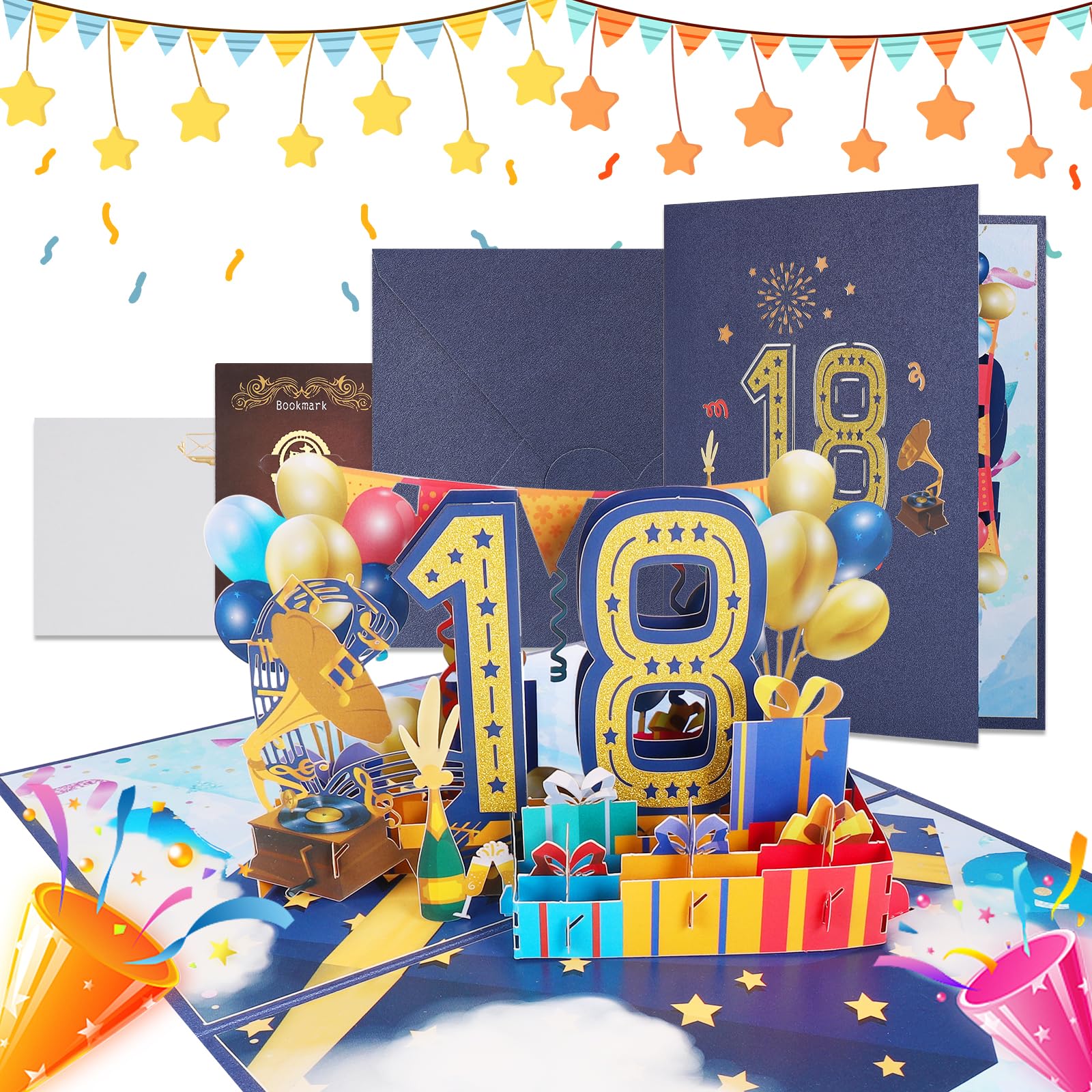 Biglietto Auguri 3D Per 18 Anni – Pop Up Con Scatola Sorpresa, Busta E Cartoncino Messaggio - 4