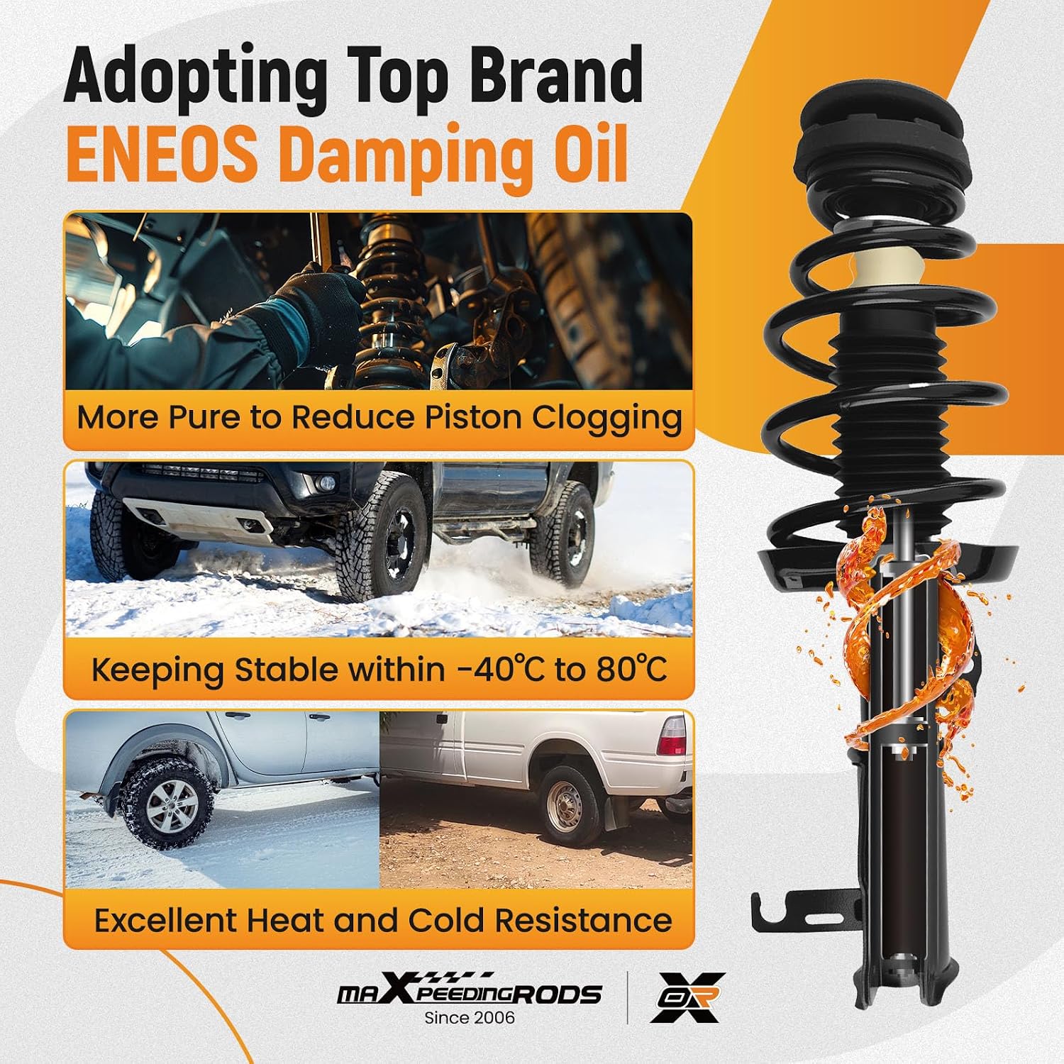 maXpeedingrods Front Strut for Chevy Malibu 2013-2015 Limited 2016, 2Pc Suspension Left & Right Shock Absorber Strut Assembly w/Coil Spring, Replace 1333713L 1333713R 182910 182911 SR4390 SR4391