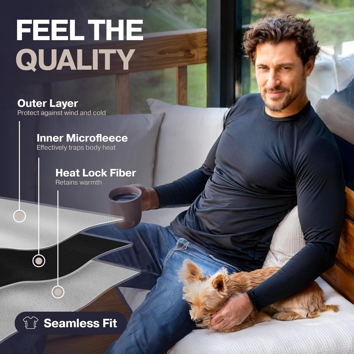 Thermajohn Thermal Shirts for Men Long Sleeve Thermal Compression Shirts for Men Base Layer Cold Weather