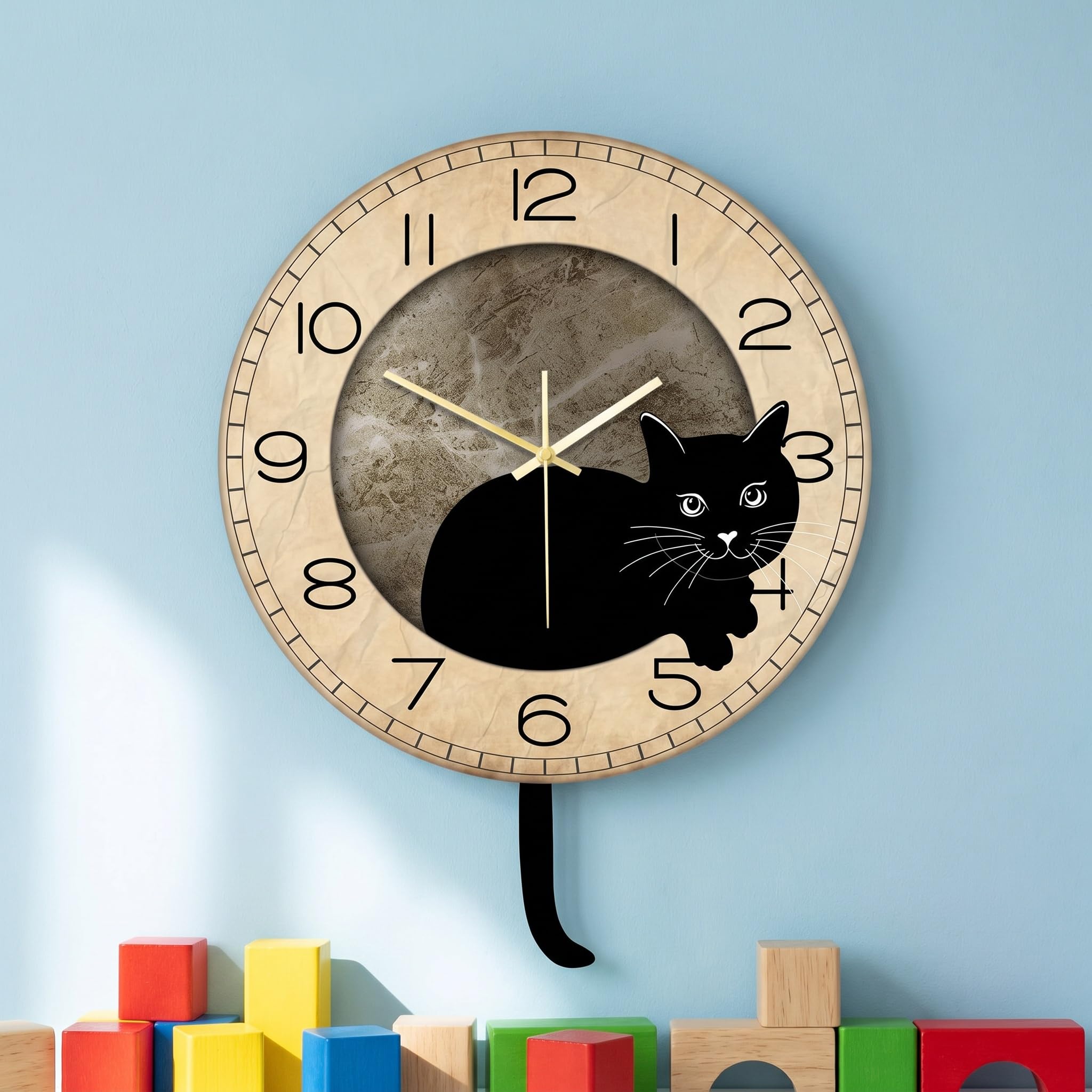Amazon.com: Black Cat Clock with Moving Tail, Funny Cat Wall Clock