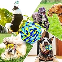 Vista 6 de SHARLOVY Juguetes para perros para masticadores agresivos, bolas de perro para razas grandes, juguetes masticables de cuerda de algodón resistente