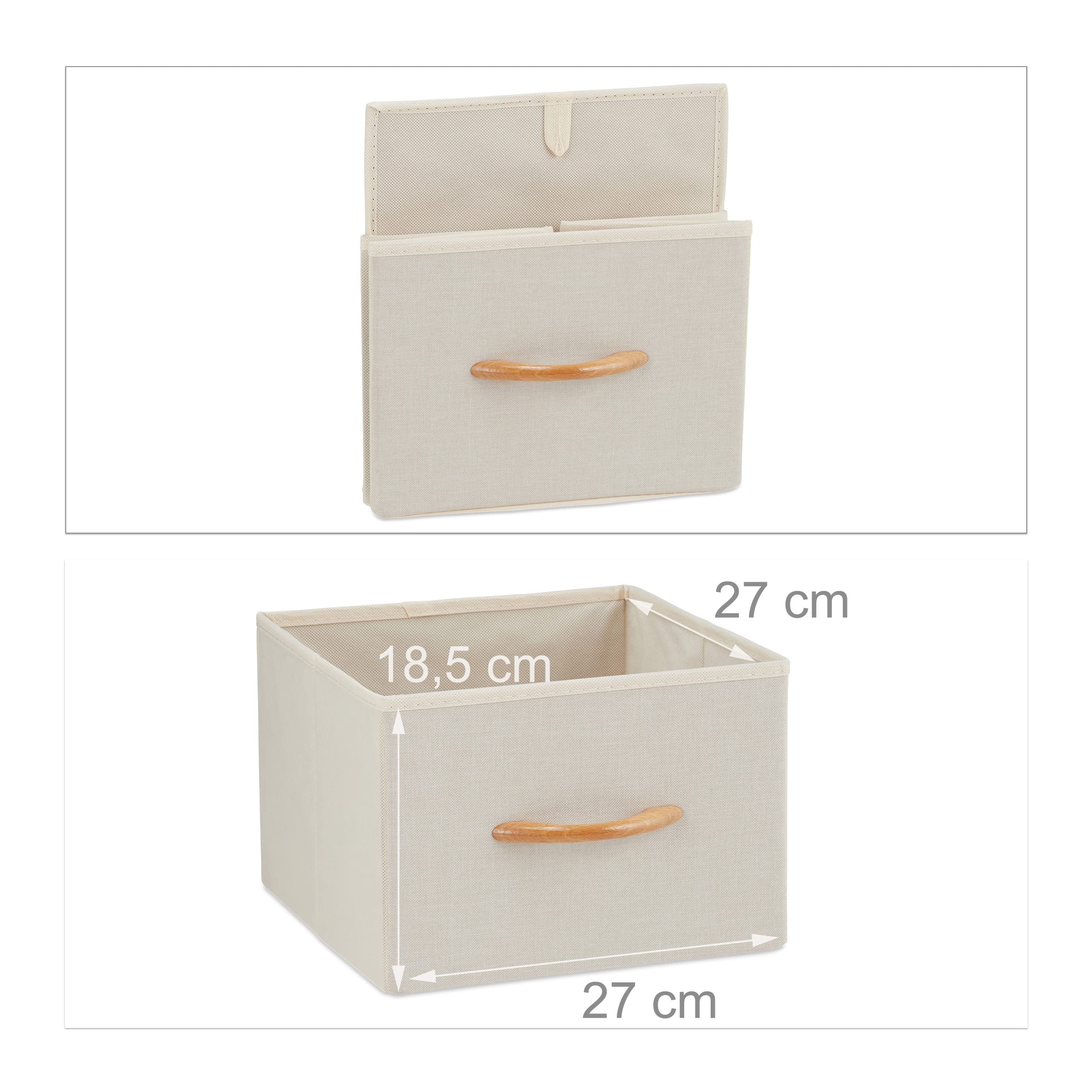 Relaxdays Commode à Tiroirs Design E - 4 Compartiments Pliable, 84,5 X 20 X 49,5 Cm, Brun - Idéal Chambre Et Entrée