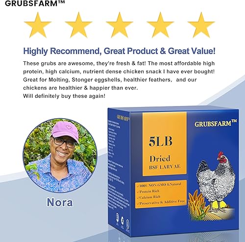 Vista 8 de Superior a los gusanos secos de la harina para pollos 5 libras - 85 veces más calcio que los gusanos de la harina - Alimento para pollo sin OMG