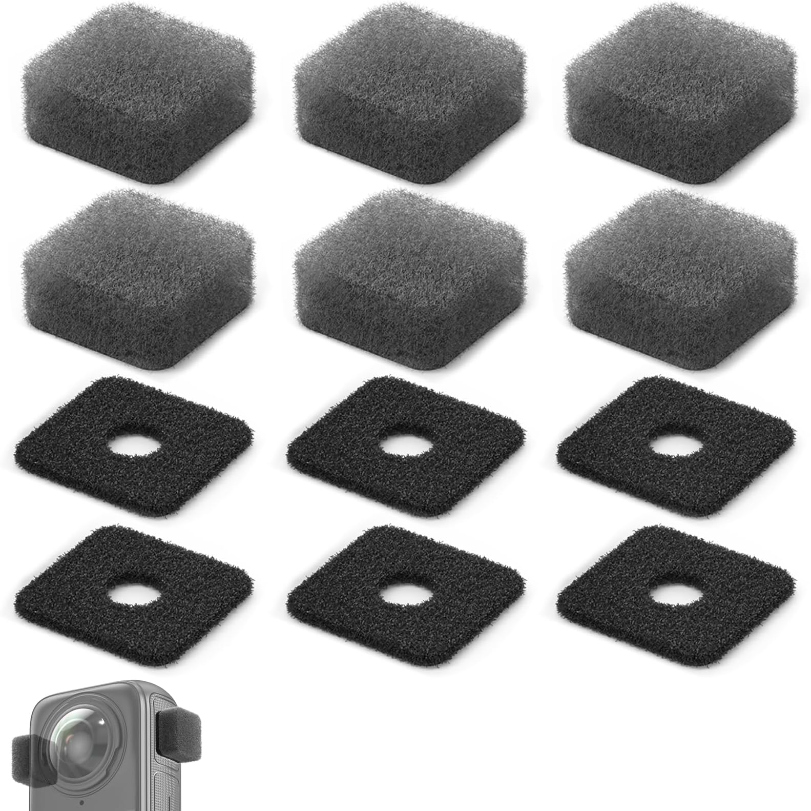 6 Set Microphone Wind muff for Insta 360 X3 X4 X5 ONE Anti-Noise Windbreak Sponge Cushion Effectively Reduces Noise and Improves Sound Quality