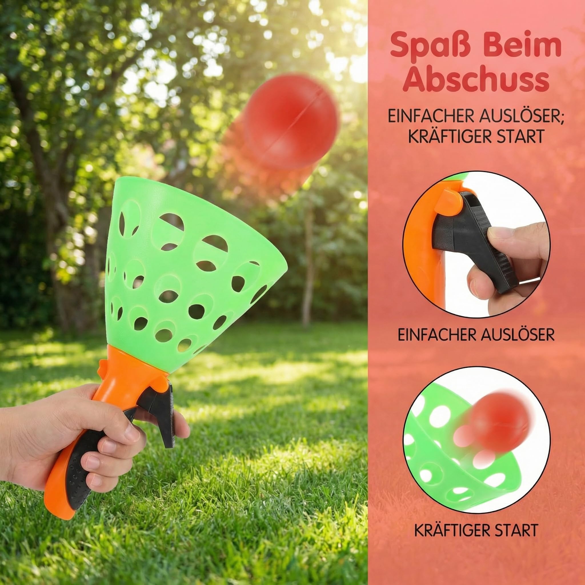 Toyvian Balles Démarrage Jouets de Jeu de Pop Jeu de Balle avec paniers de Capture Jeux d'extérieur et d'intérieur Activités pour Enfants