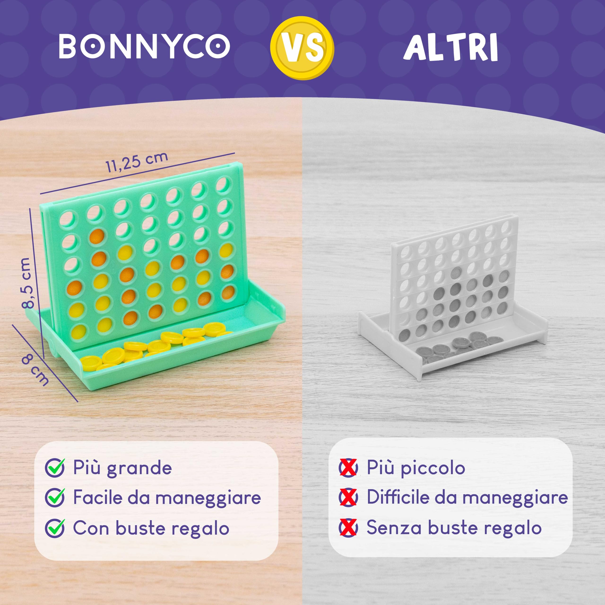 BONNYCO 4 in Linea Set 16 Gadget Compleanno Bambini 3-12 Anni con Sacchetti Sorpresa per Invitati Fine Festa. Regalini per Alunni, Mini Giochi da Viaggio e Pignatte, Giochi da Tavolo