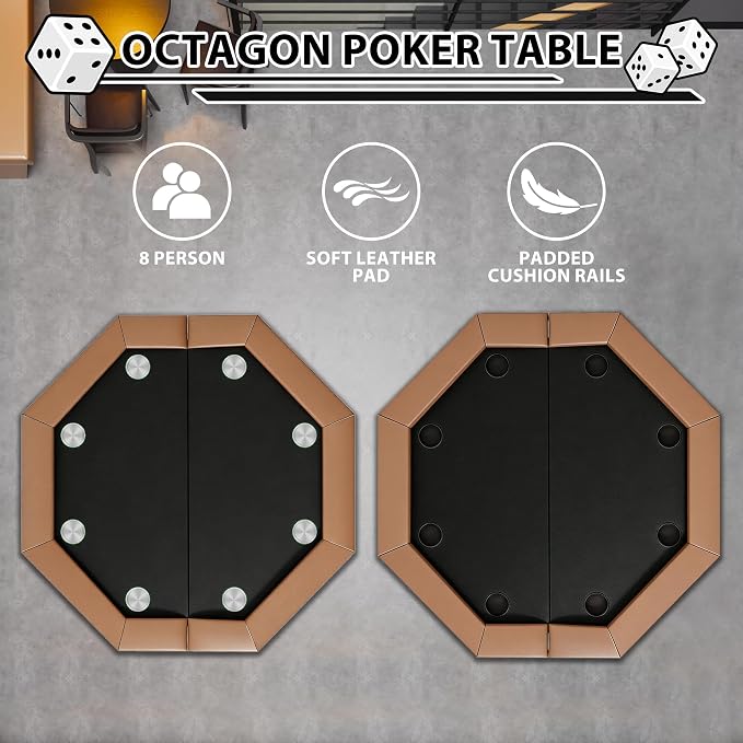 Mesa de Poker con patas plegables, diseño resistente al agua miniatura 9