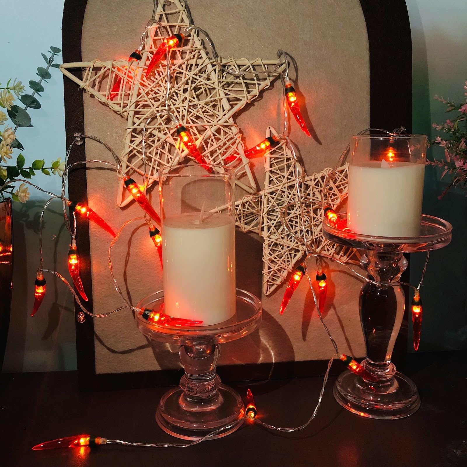 Riaxuebiy Chili String Lights 3m 20LED Red Chili Pepper Lights USB Powered Chili Decor Night Light for Party Garden Christmas Thanksgiving Day Decoration (Red Chili) - Image 4