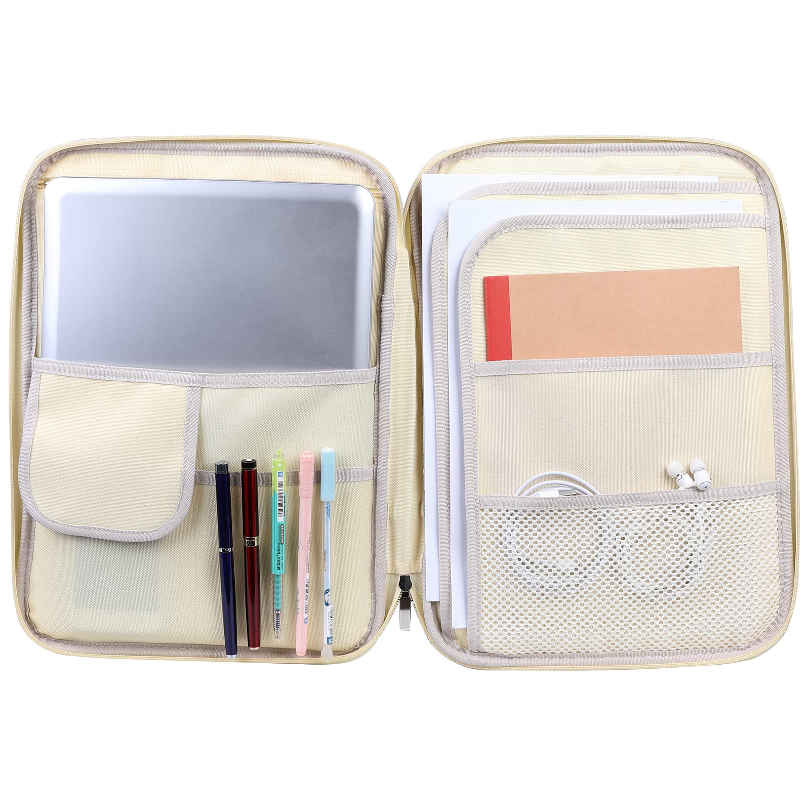 JAKAGO Carpeta impermeable A4, soporte para documentos de negocios, organizador de viaje, funda multifuncional con cremallera para vacaciones, viajes, trabajo, uso diario (verde mármol)