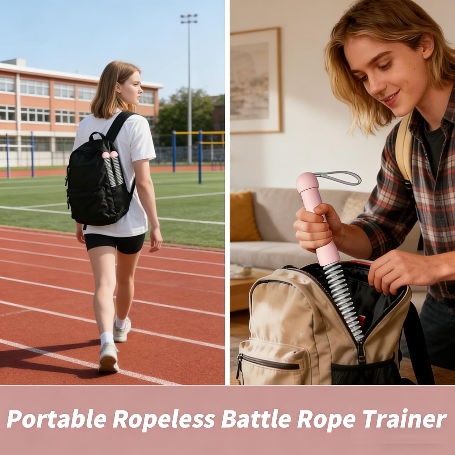 2PCS Weighted Ropeless Battle Ropes for Home Gym, Heavy Duty Arm Exerciser for Strength Training, Portable Battle Rope for Advanced Workouts and Core Muscle Building