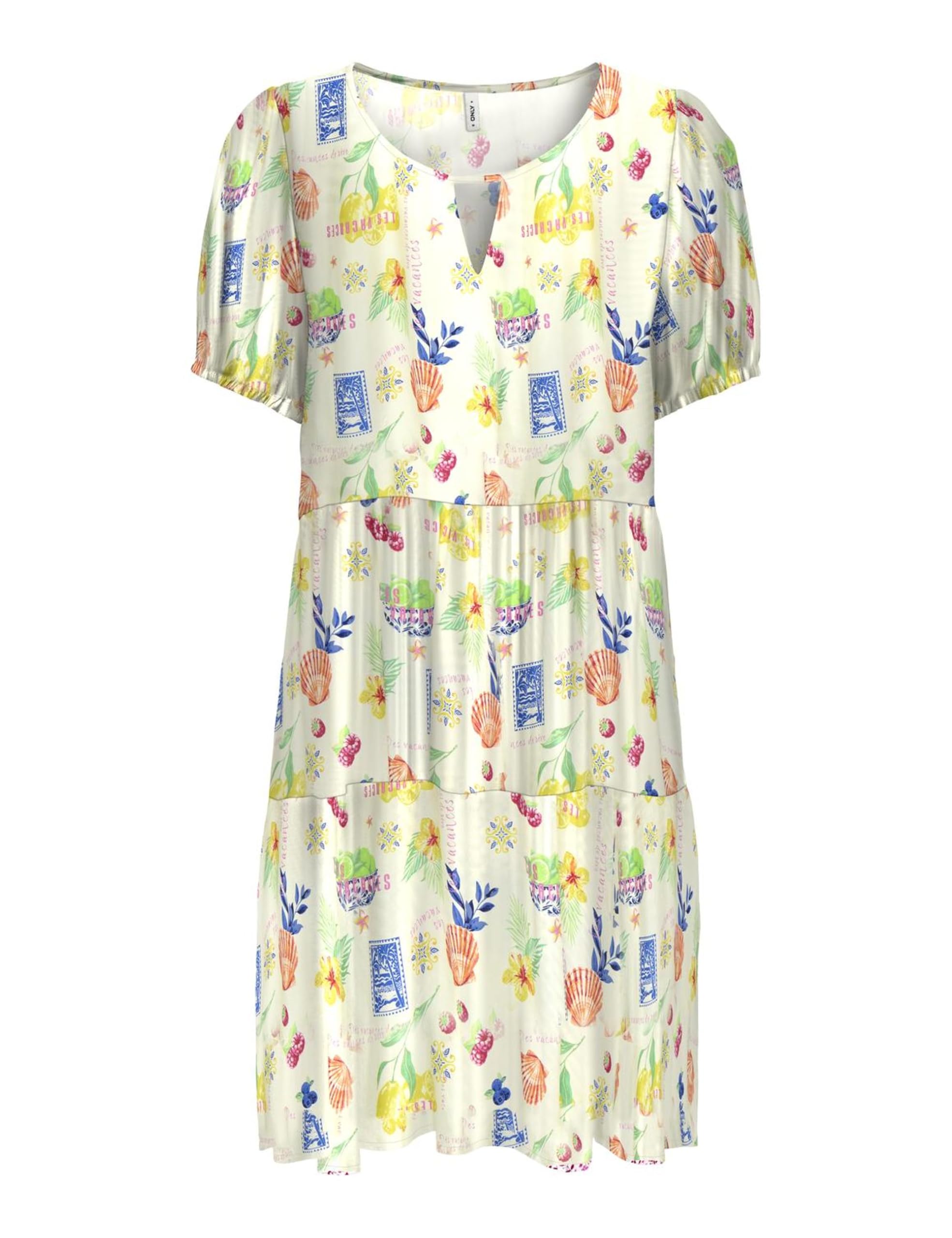 ONLY Women's Onlnova Life Vis Thea Kh Dress AOP, Cloud Dancer, M