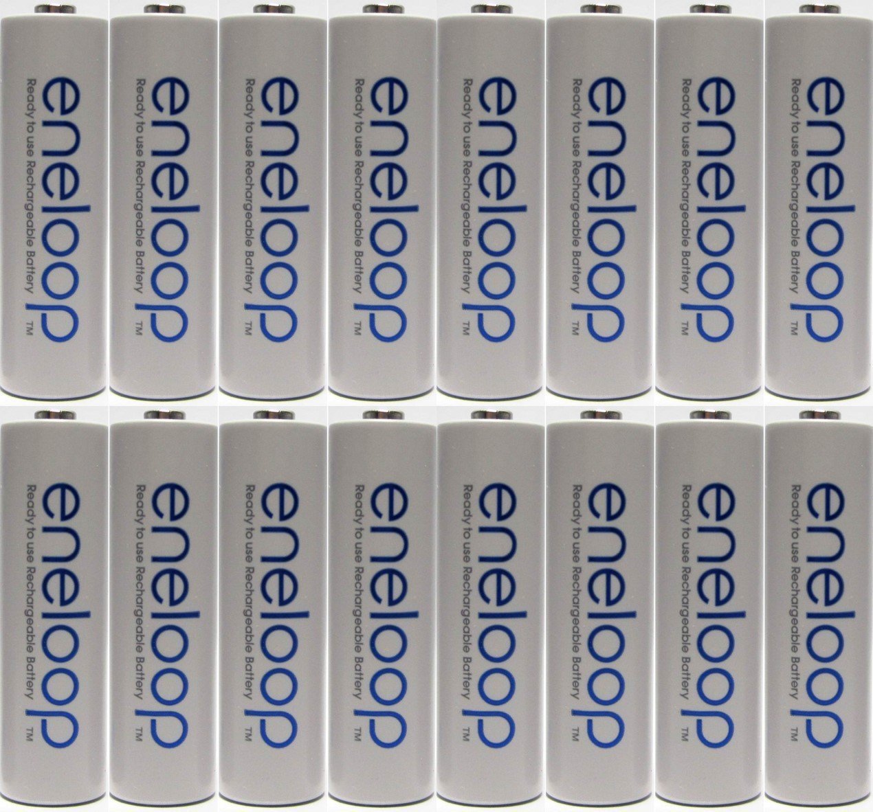 Newest Version Panasonic Eneloop 16 Pack AA NiMH Pre-Charged Rechargeable Batteries -FREE BATTERY HO