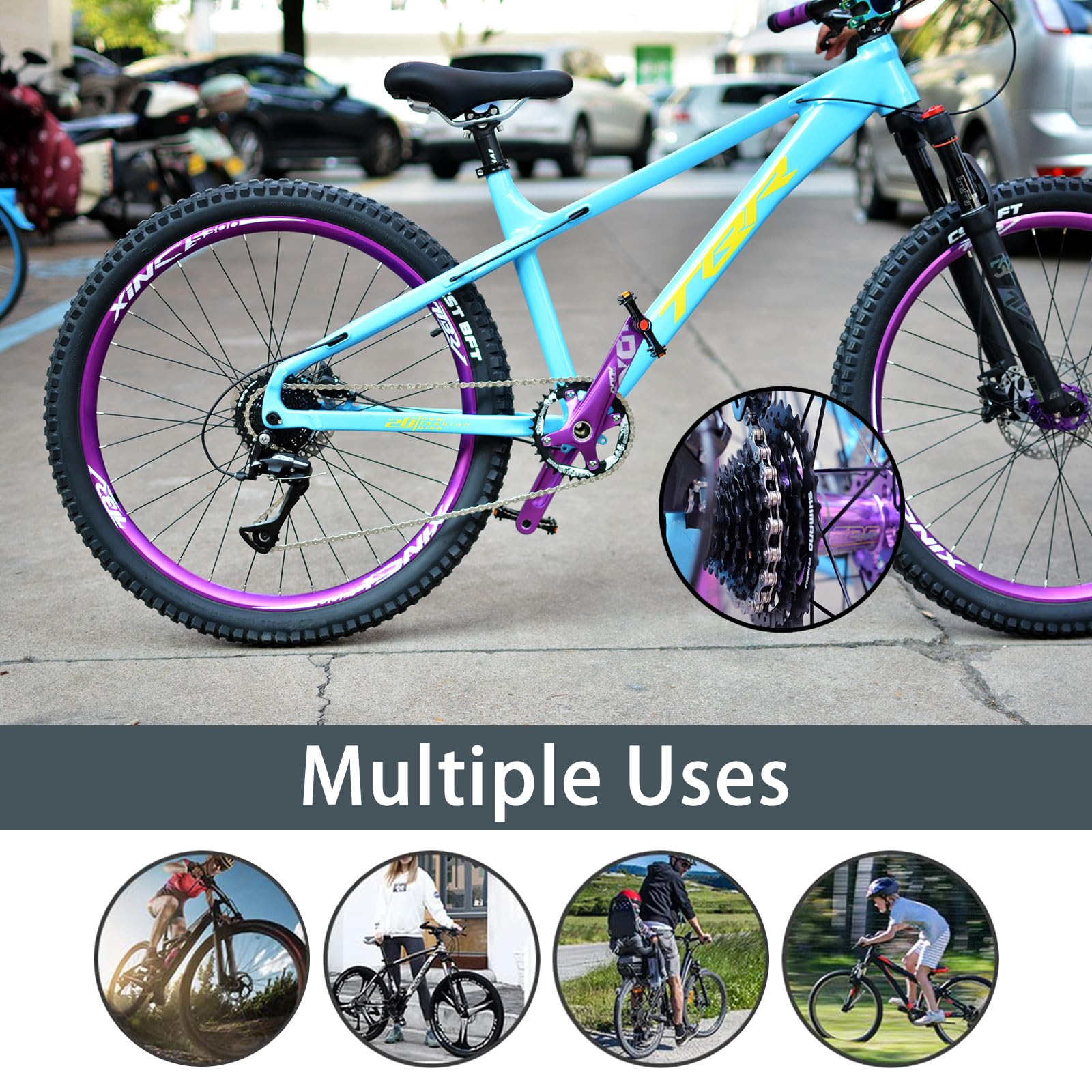 Cadena de bicicleta deportiva de una sola velocidad de 6/7/8/9/10/11/12 velocidades, cadena de bicicleta ligera, para bicicleta de carretera, cadena plateada 116 CHS-X6/X7/X8