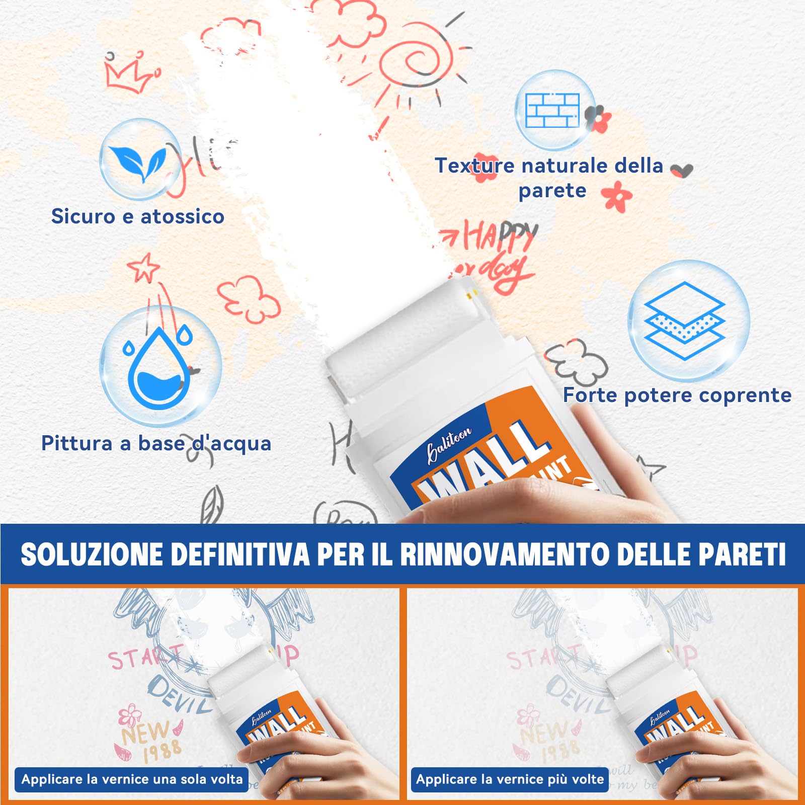 Peintures BlancheMur intégrée pour des Retouches Faciles 100ML (Blanc) (200)