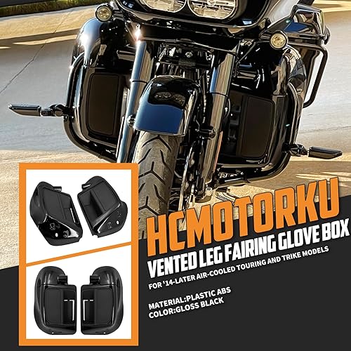 Miniatura 3 de Guantera de carenados de pierna ventilada inferior con luces LED intermitentes para Harley Touring CVO Street Glide FLHX Road Glide FLTR Electra