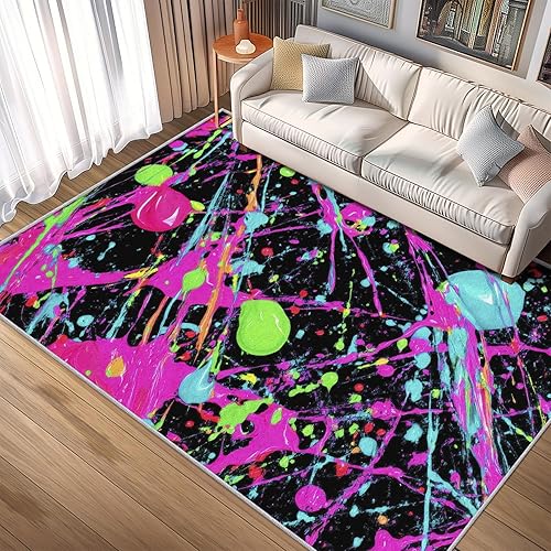 Miniatura 12 de Mosaic Rug 7x10 Rugs 80s Gaming Design Large Area Rug, Retro 70s Carpet Home Room Decor Rugs for Living Room Bedroom Kitchen Dorm Classroom Indoor